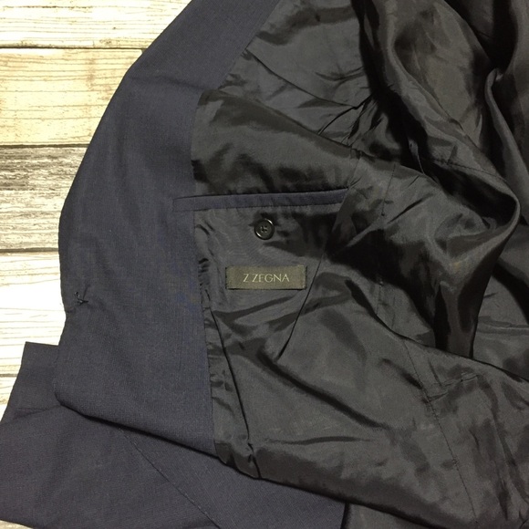 Z Zegna Wool Blazer Jacket Men’s EU 52 US 42 Blue 2 Button (Read Desc) - Picture 9 of 14